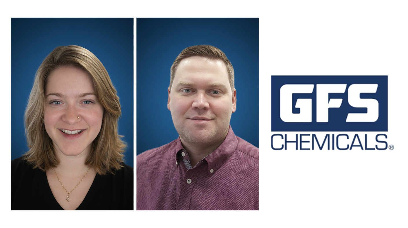 Headshots of GFS Chemicals Erin Vyas and Matthew Fleshman