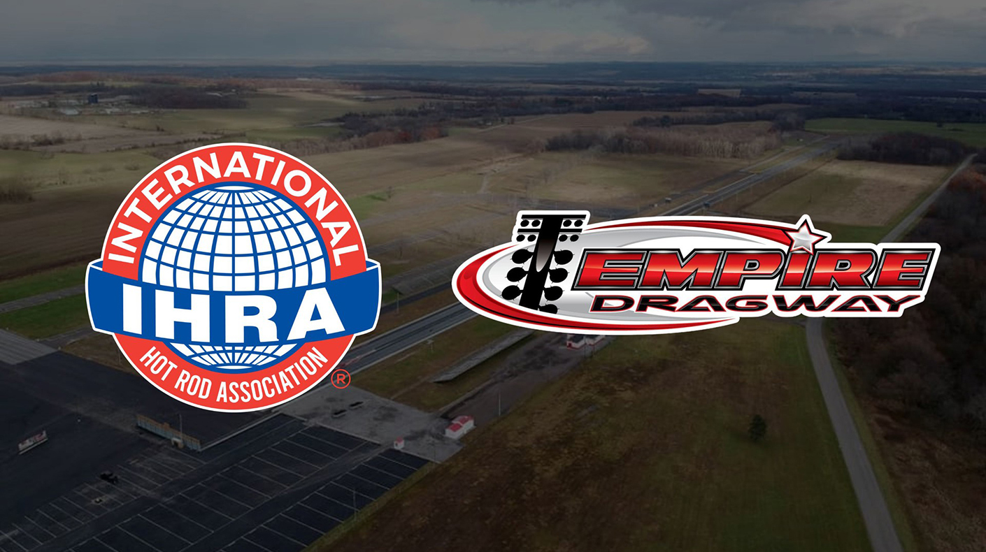 IHRA and Empire Dragway logos.