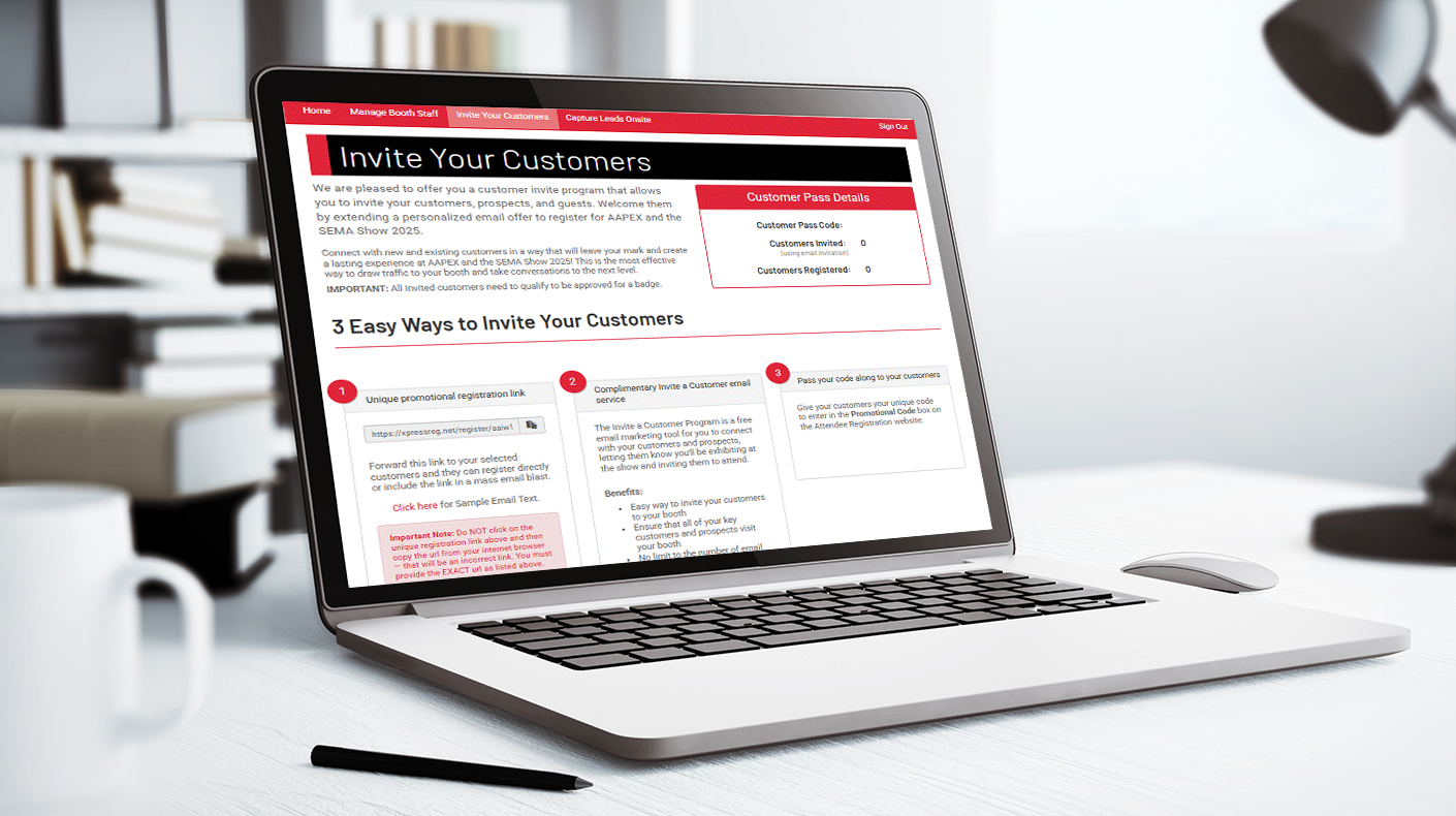SEMA Show Invite a Customer