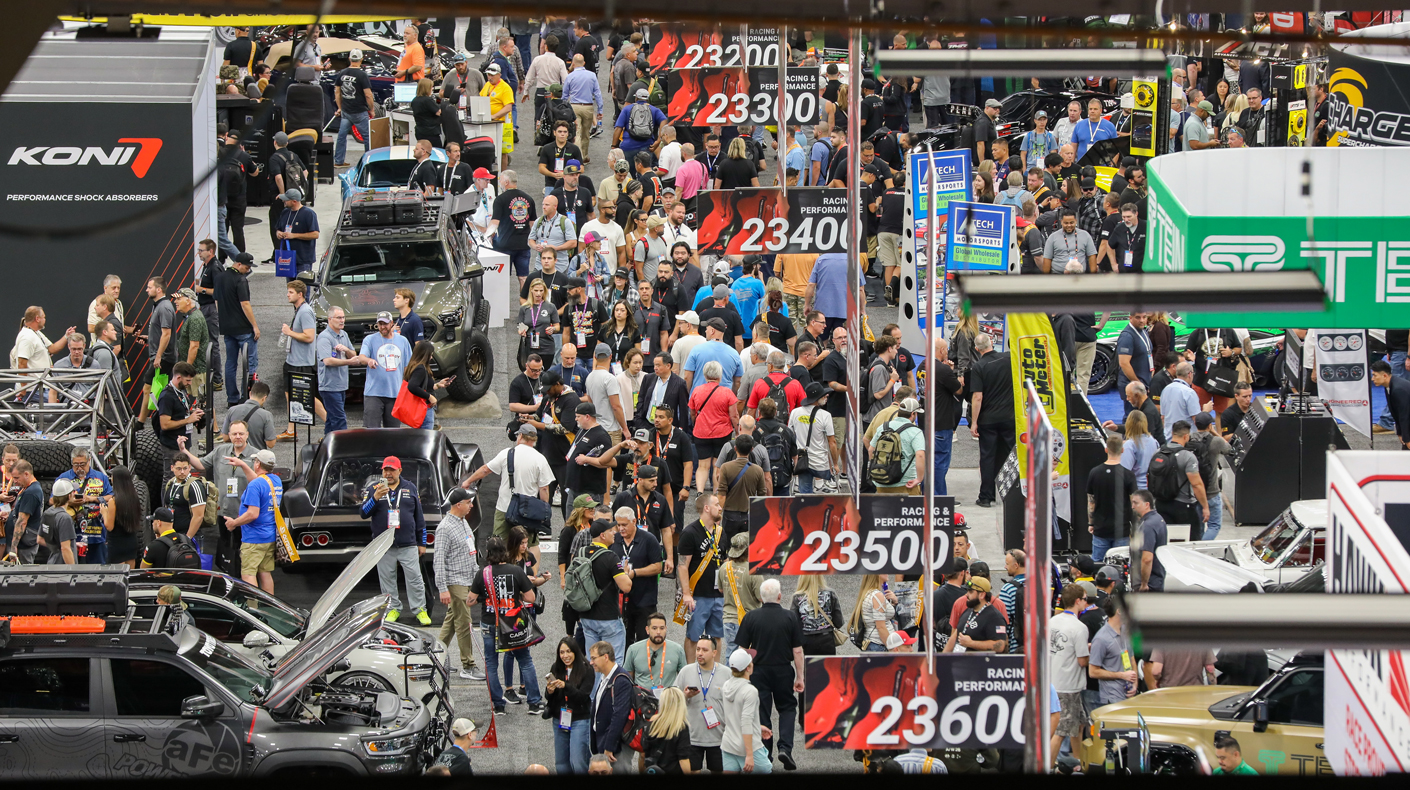 Packed SEMA Show aisles for ESRA Booth Priority Space Selection story 2026