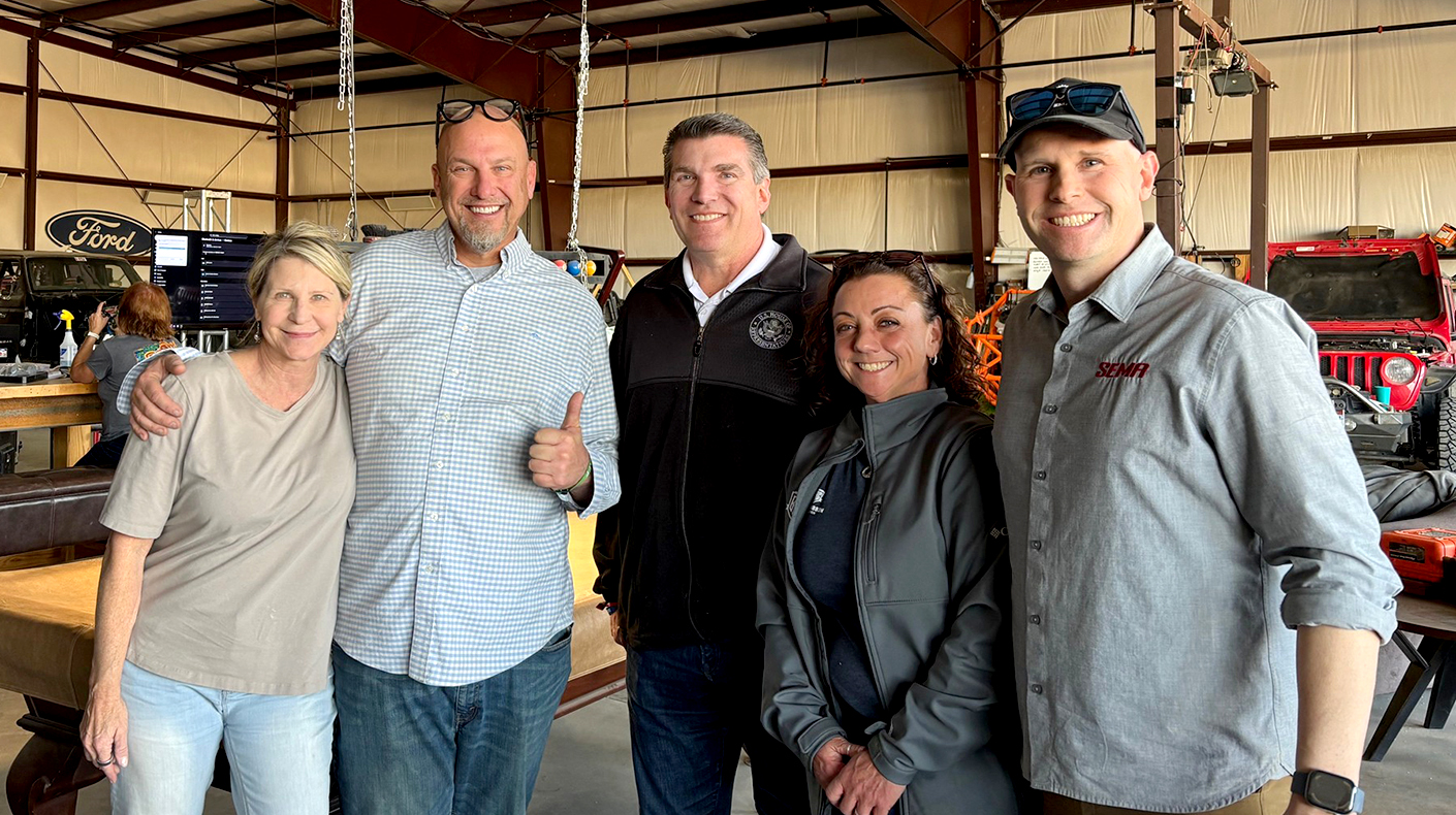 King of the Hammers Dave Cole, Jay Obernolte and Eric Snyder SEMA and King of the HAmmers Hammertown lawmaker visit