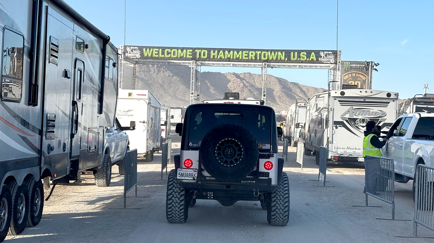 King of the Hammers welcome to Hammertown 2026 entrance