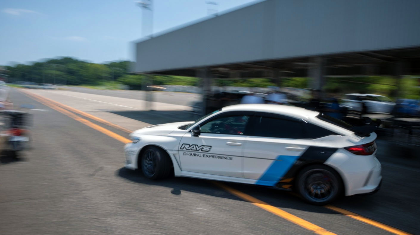 RAYS Driving Experience on track action.