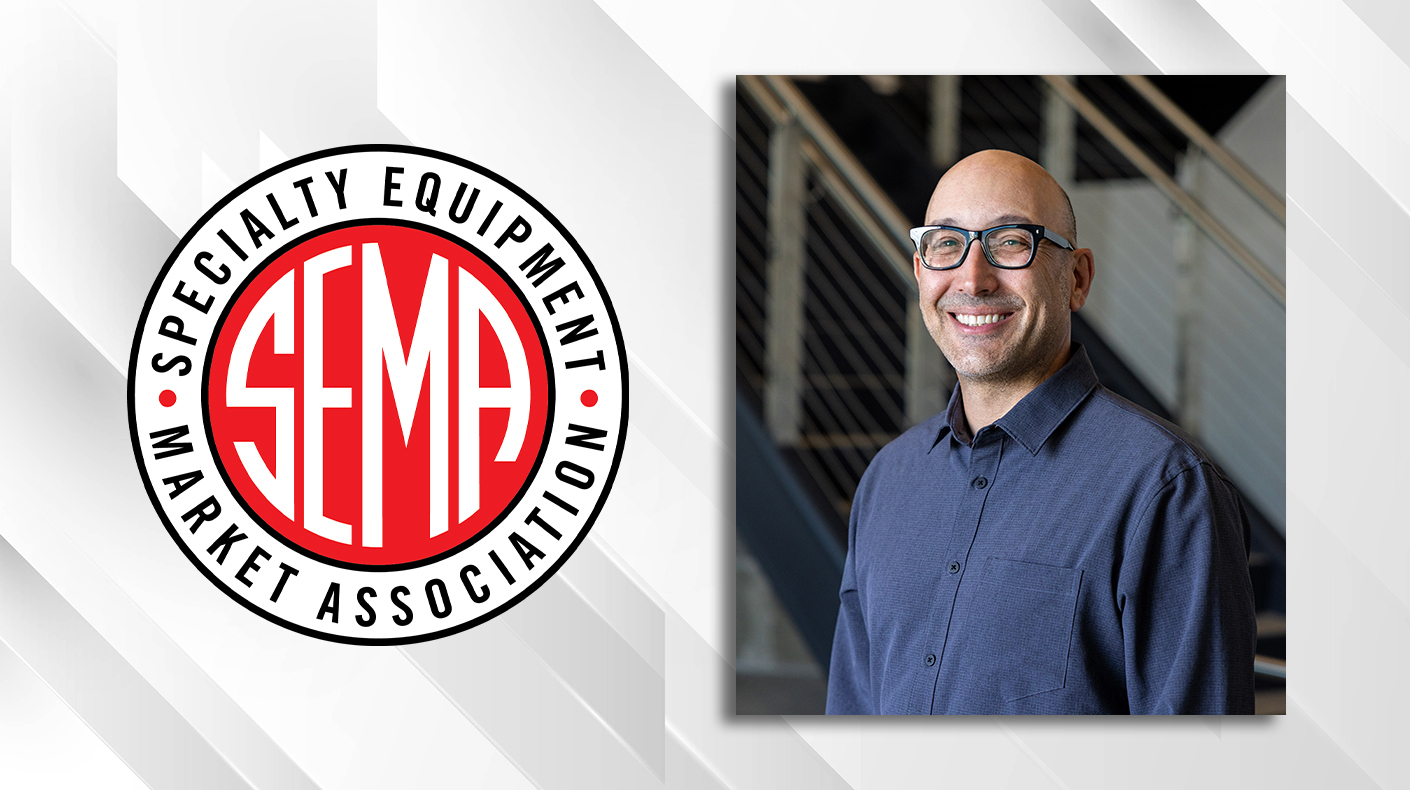 The SEMA logo and a headshot of new SEMA Board Member Jeff Hermann