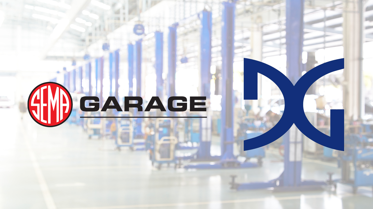 Graphic for the SEMA Garage and DG Technologies workshop.