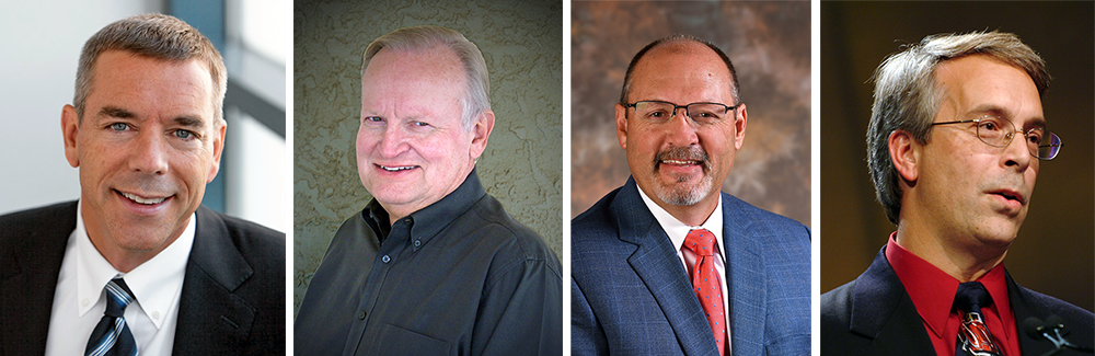 SEMA Hall of Fame inductees for 2024. Chris Kersting, the late Jack Priegel, Les Rudd and Jon Wyly