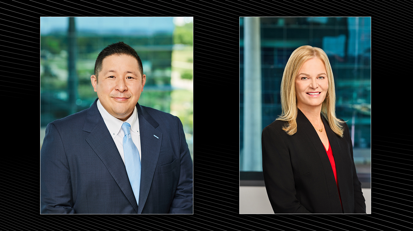 An image of Chris Yang at left and Liz Gibson at right.