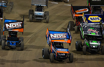 World of Outlaws Sprint Cars on track