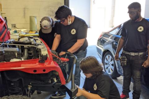 Auto shop students from schools around the United States are making final customizations to their Jeep Wrangler TJs and 3rd Gen Toyota 4Runners, as part of the SEMA High School Vehicle Build Program.